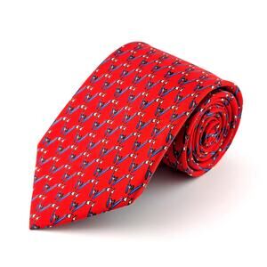 The V Foundation Mens Repp Tie Silk Cancer Research Jim Valvano Jimmy V Red Blue